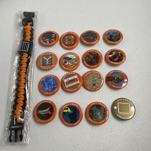 Loot Crate Bundle 16 Button Pins Paracord 9” Wristband 2014 2015 Exclusive